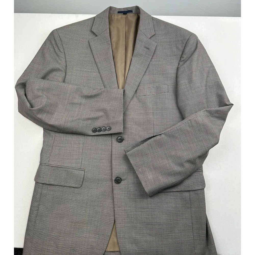 JOS A BANK 1905 Sport Coat Jacket Blazer 40R Wool Black White Houndstooth